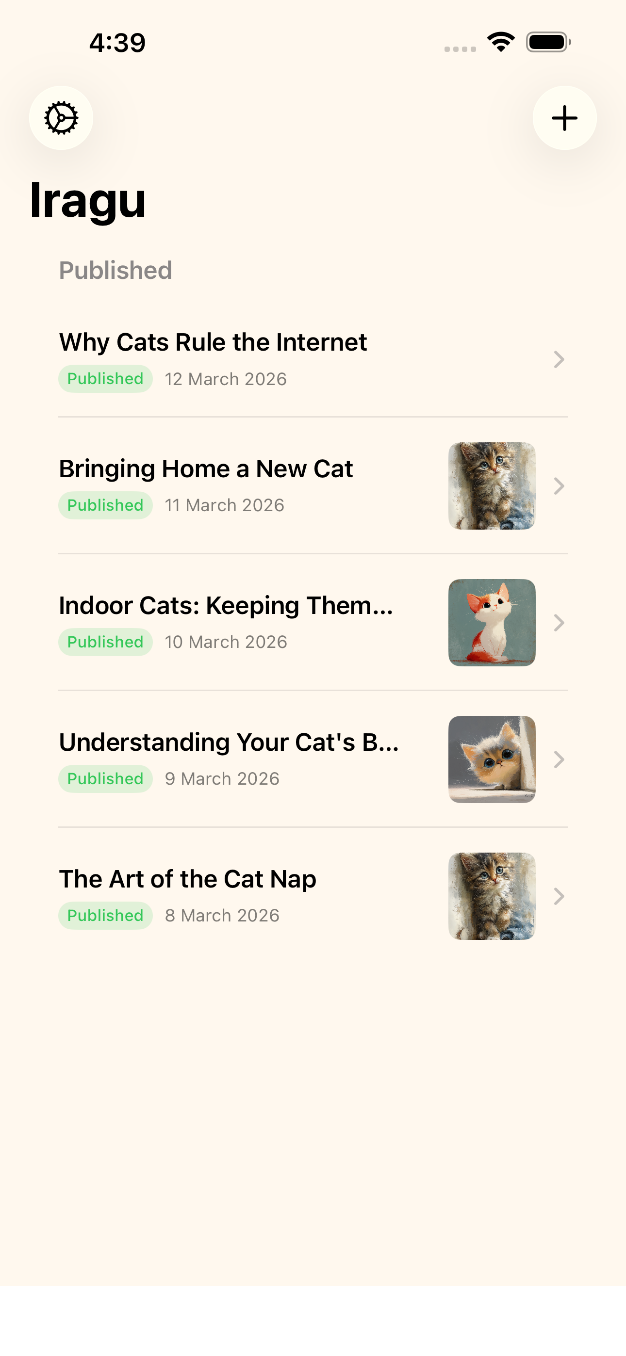 Post list with feature image thumbnails